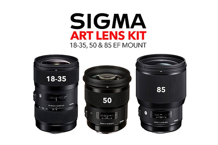 Sigma 18-35mm f/1.8, 50mm f/1.4 & 85mm f/1.4 Lens Package - EF Mount