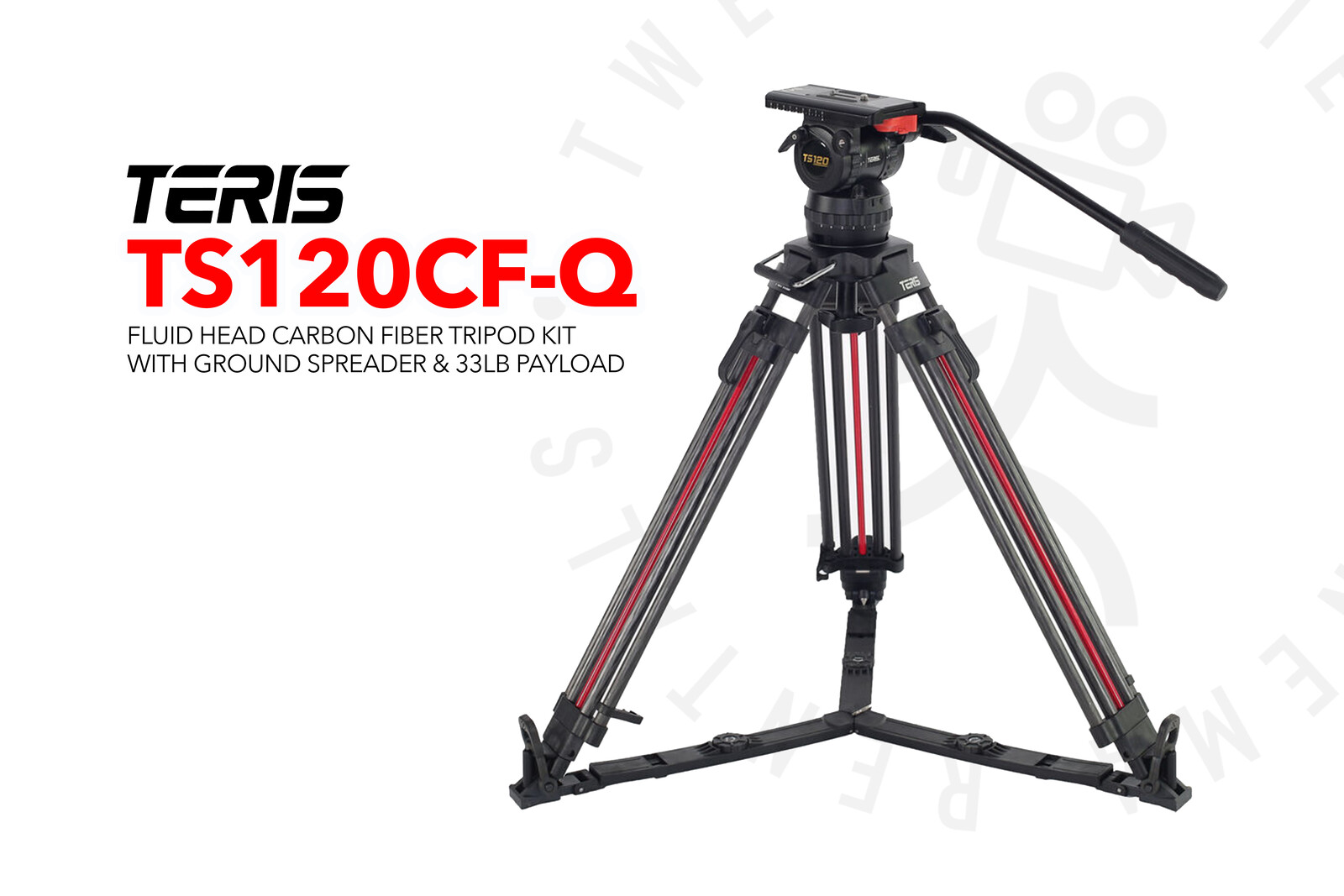 Teris TS120CF-Q Fluid Head Tripod (33lb payload)